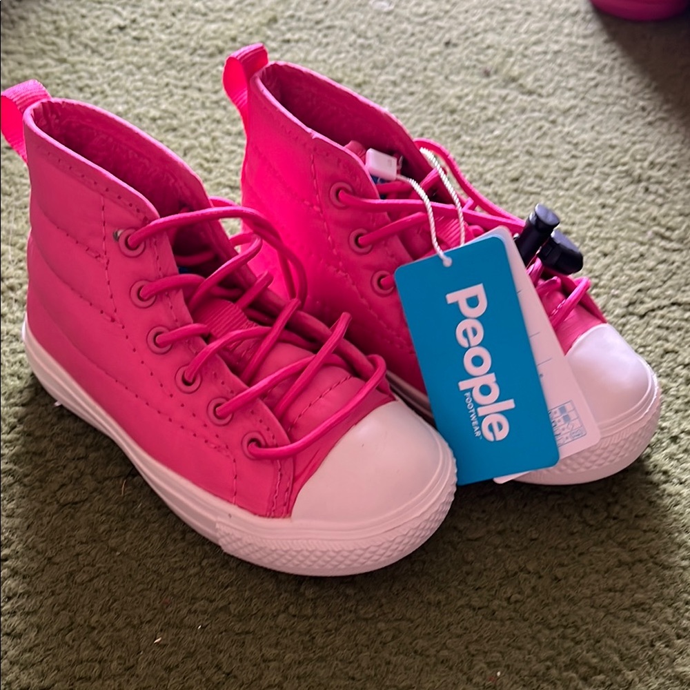 Kids Pink High-Top Sneakers
